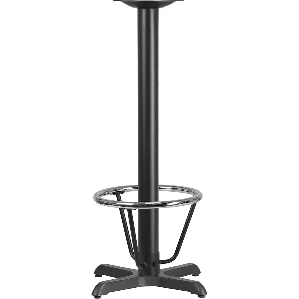 

Квадратный чугунный барный стол 22 дюйма с X-образной основой и кольцом для ног