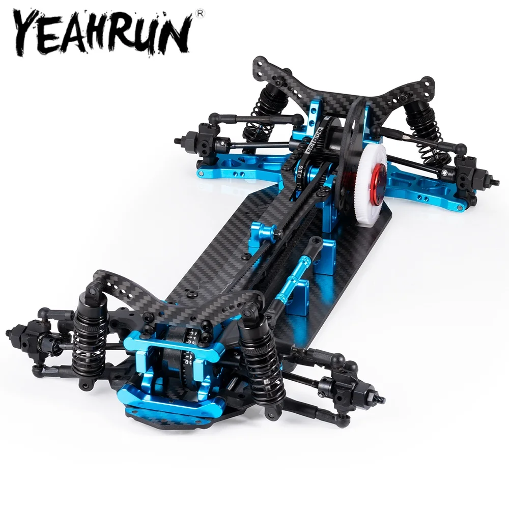 YEAHRUN - Marco de Fibra de Carbono Metálico para Modelismo DIY, Control Remoto para Auto de Derrape 1/10 D5, Marco de Carreras de Alta Velocidad