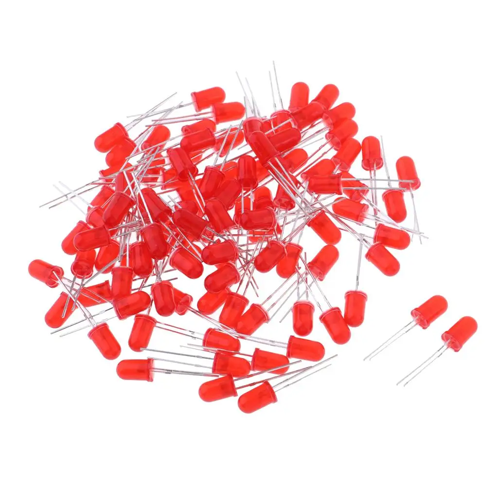 2X 100 Pieces Clear F5 5mm Red Bright LED Light Emitting Diodes for DIY