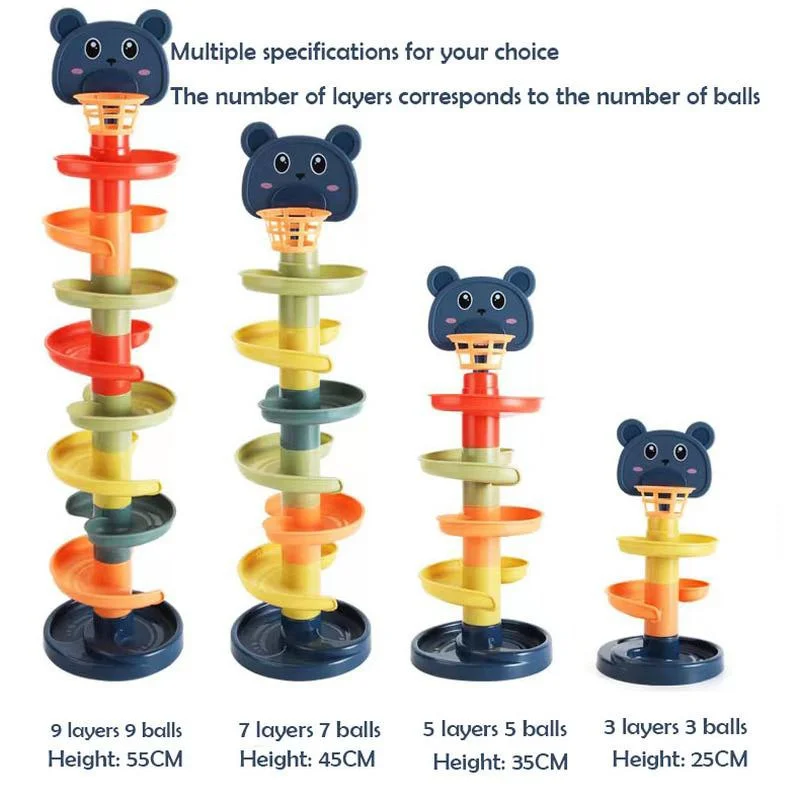 

Bebe Toys Rolling Ball Pile Tower Early Educational Toy For Babies Rotating Track Educational Gift Stacking Toy For Kids