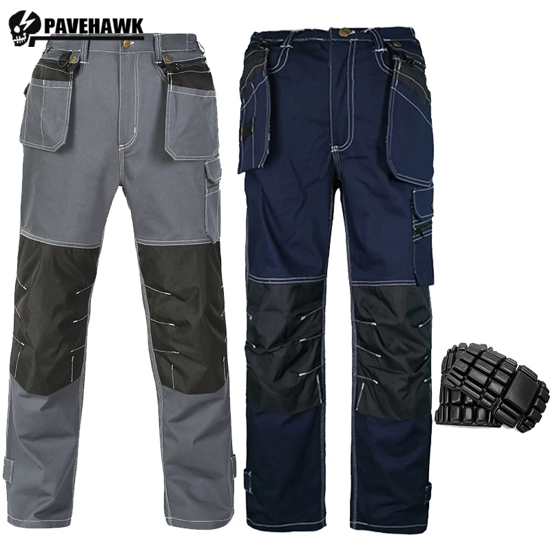 

Mens Electrician Maintenance Pants Outdoor Work Wear-resistant Multi Pocket Overalls 100% Cotton Working Trousers with Knee Pads