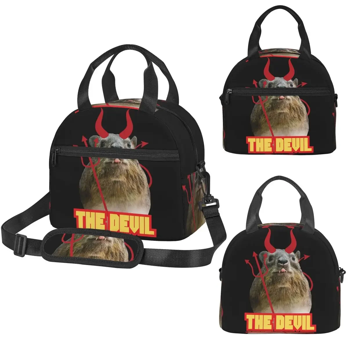 Rock Hyrax Devil Insulated Lunch Bag for Women Kids Portable Food Boxes Thermal Lunch Box Tote