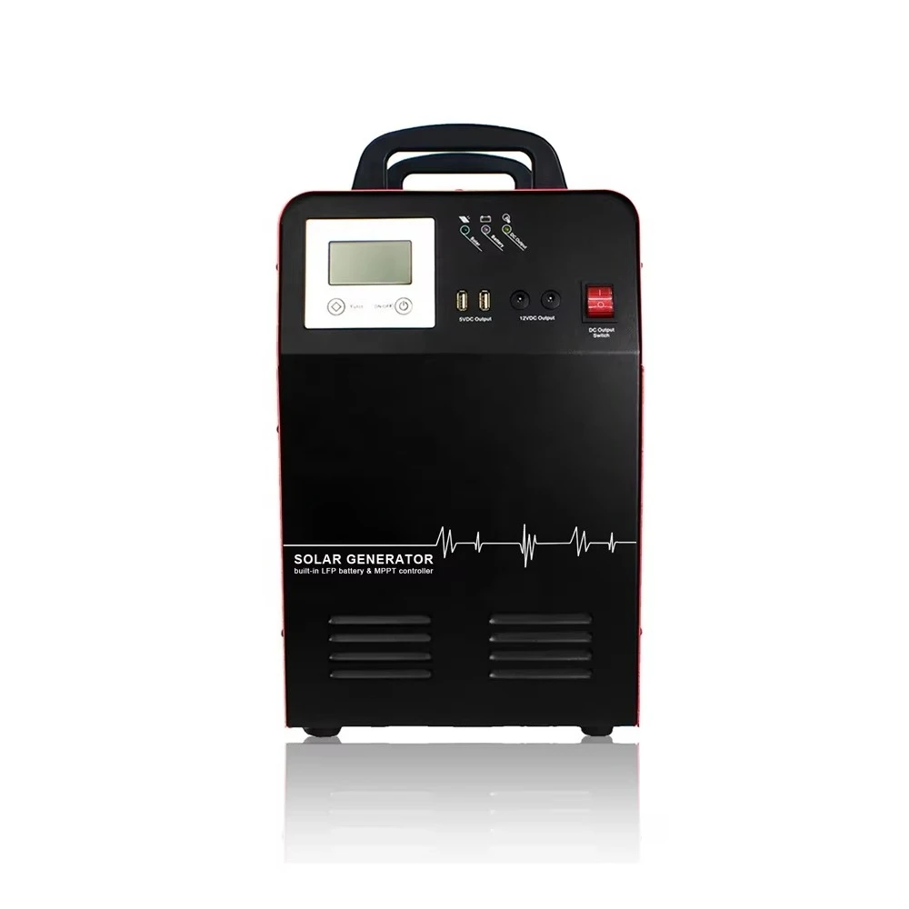 Outdoor Solar Generator 1KW All-in-One Portable Power Station with 400 Watts Solar Panel System DC 5.0 USB AC 220V 110V 2 Light