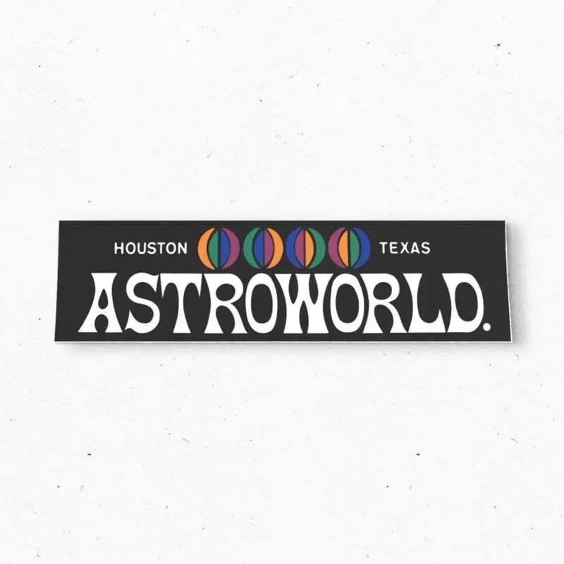 ملصق ممتص الصدمات من Astroworld Houston TEXAS - طراز عتيق للسياحة في الولايات المتحدة الأمريكية 80s 90s - ملصقات ممتصة للصدمات - ملصقات سيارات