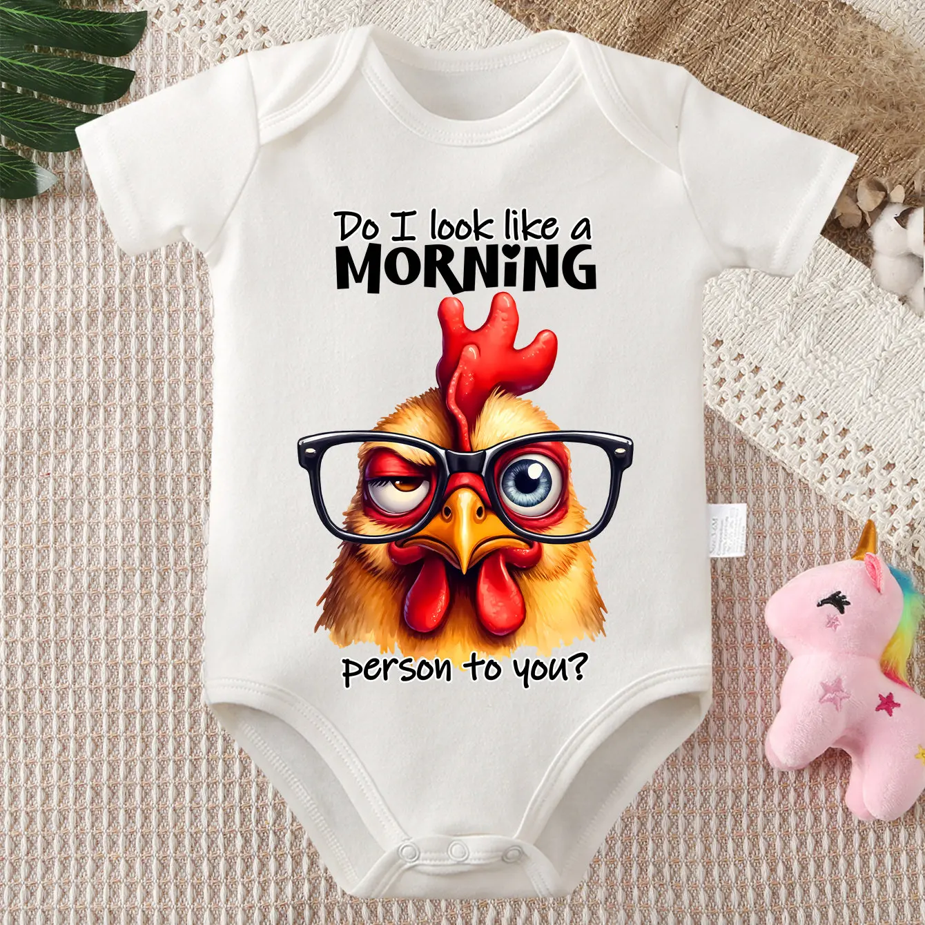 

Хлопковый комбинезон-боди с милым принтом курочки, удобный, для новорожденных от 0 до 12 месяцев