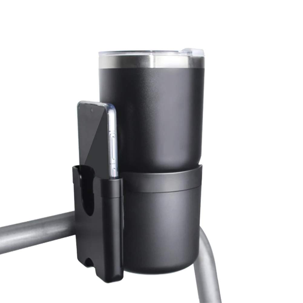 

2 in 1 Stroller Cup Holder with Phone Holder Pram Cup Holders 360° Rotatable Childrens Stroller Bottle Holders Cup Phone Holder