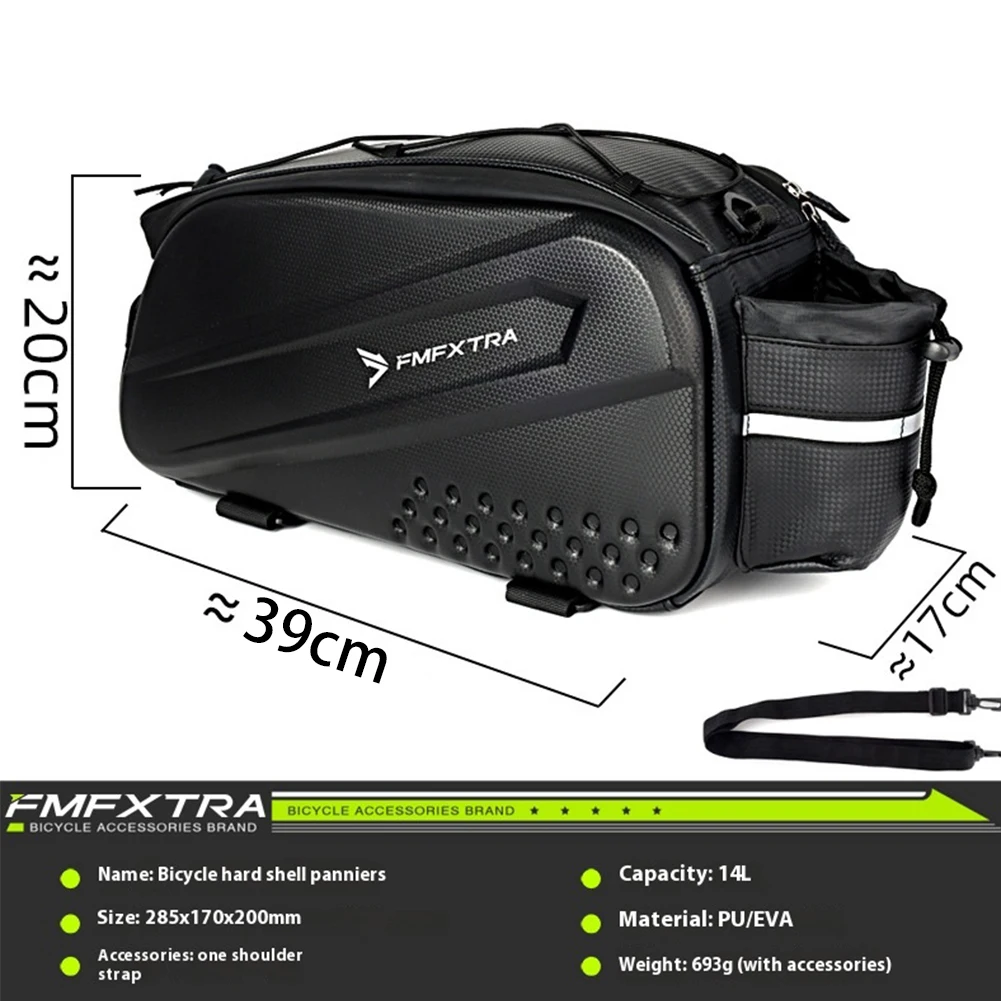 

14L Bike Rear Rack Bag Bicycle Trunk Bag Waterproof Multifunction Bike Cargo Bag Large Capacity Bike Pannier Cycling Accessories