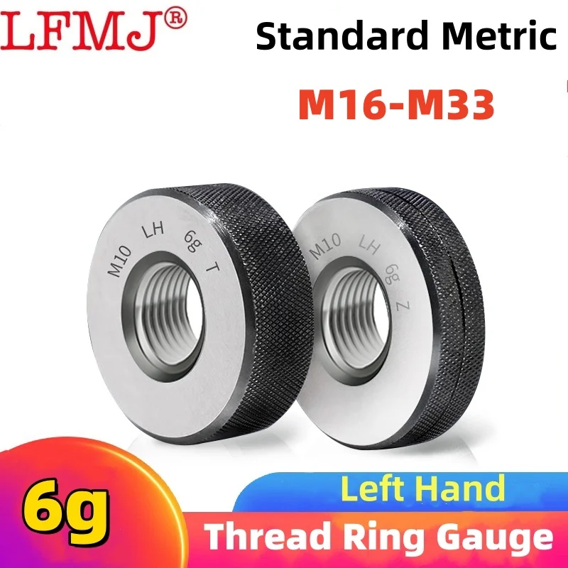 1SET(1*GO+1*NOGO)6g Standard Left Hand Metric  Thread Ring Gauge Accuracy  Measure Tool M16M18M20M22M24M30M33