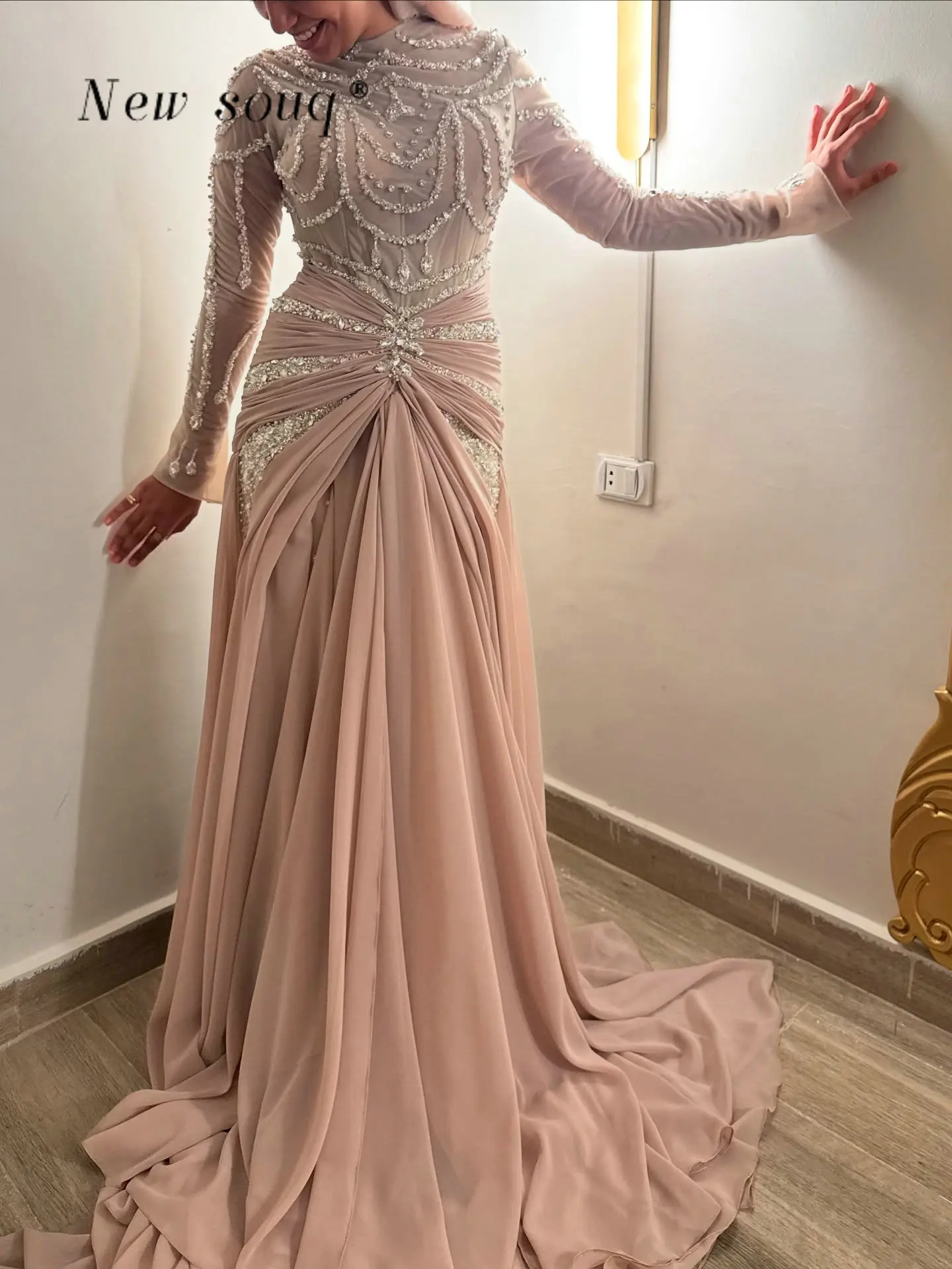 prom dresses for muslim Final Sale Luxury Black Short Long Sleeves Evening Dress SS212 Accurate Measurement Complete QC system Luxury Muslim Dresses DreamyVow
