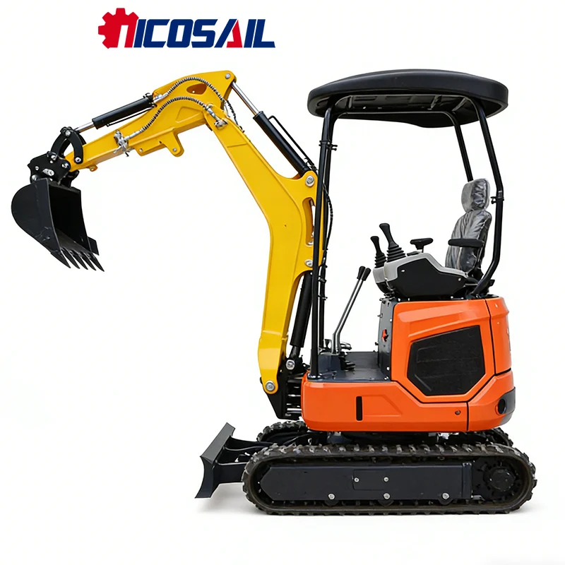 

Nicosail 1.8T Mini Digger 360°Rotate for Farm Digging Garden Landscape Excavating Weed Root Digging Slope-Safe Work