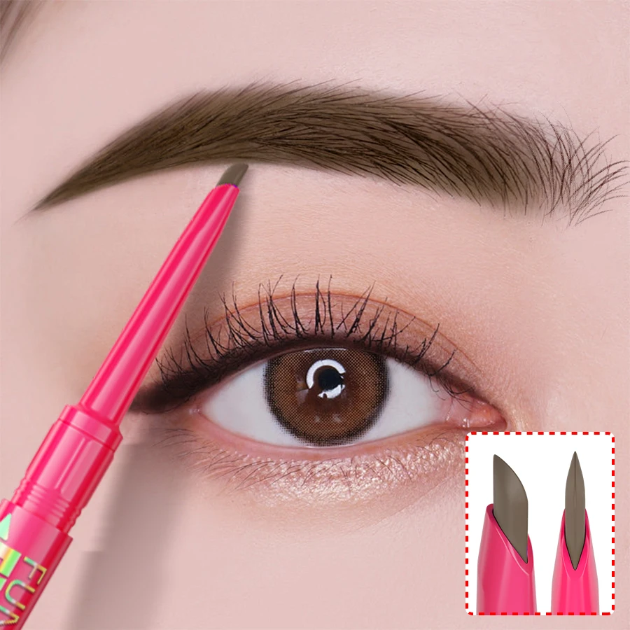 ดินสอเขียนคิ้วเครื่องสําอางมืออาชีพ 1PC แต่งหน้าสําหรับผู้หญิง 5 สีกันน้ํา Eyebrow Tattoo แปรง Long Lasting Eyebrow ปากกา