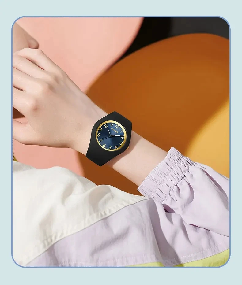 SANDA السيدات الأطفال مقاوم للماء ساعات كوارتز خفيفة للبنين بنات أطفال ساعة نسائية سيليكون حزام ساعة كوارتز ساعة هدية