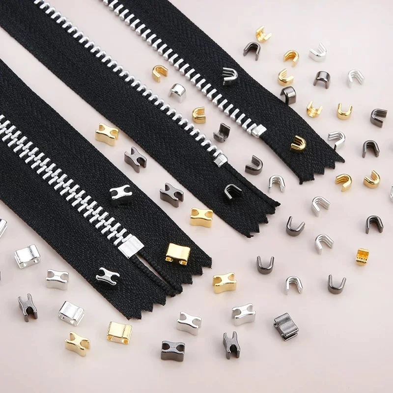 50pcs 5 U-shaped Zipper Repair Accessories to Prevent Slider Detachment, Suitable for Clothing and Bag Fasteners, DIY Repair Kit