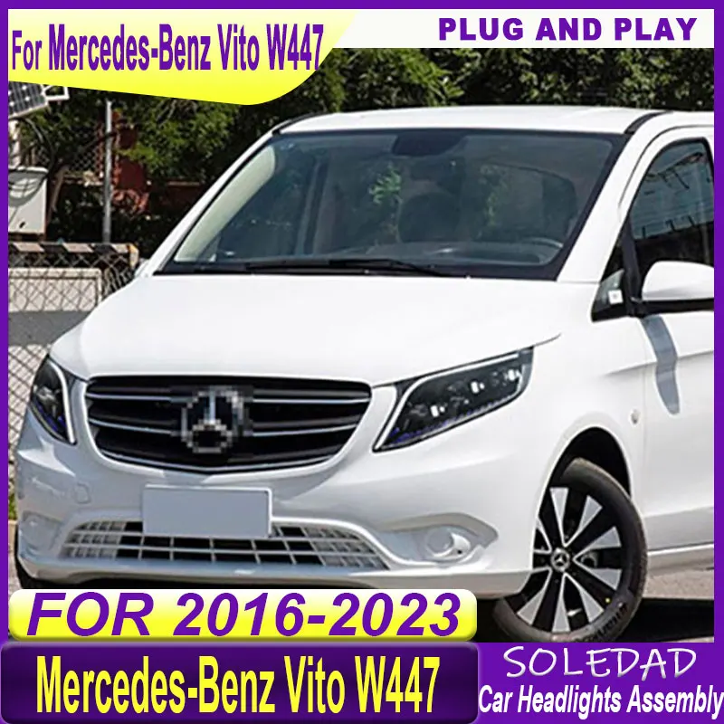 Headlight For Mercedes-Benz Vito LED Headlight 2016-2025 Headlights Vito W447 DRL Turn Signal High Beam Angel Eye Projector Lens