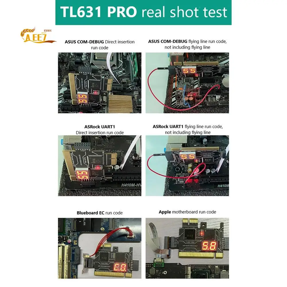 AEE7-TL631 Pro Multifungsi Desktop Laptop LPC-DEBUG Post Card PCI PCI-E Mini PCI-E Motherboard Diagnostic Analyzer Tester