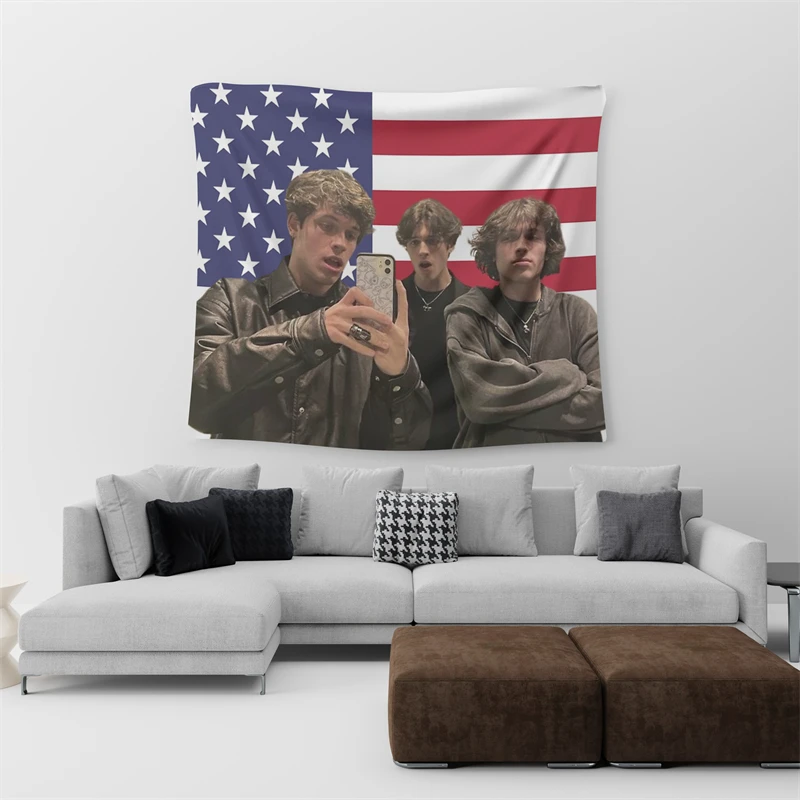 Gaslight-Girlboss Sturniolo Triplets American Flag Tapeçaria, Wall Hanging Art para Quarto, Living Room Decoration