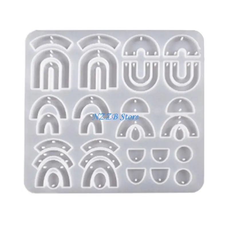 T21F قالب السيليكون للأقراط DIY وقطرات الأذن أقراط هندسية قلادة الراتنج العفن #3