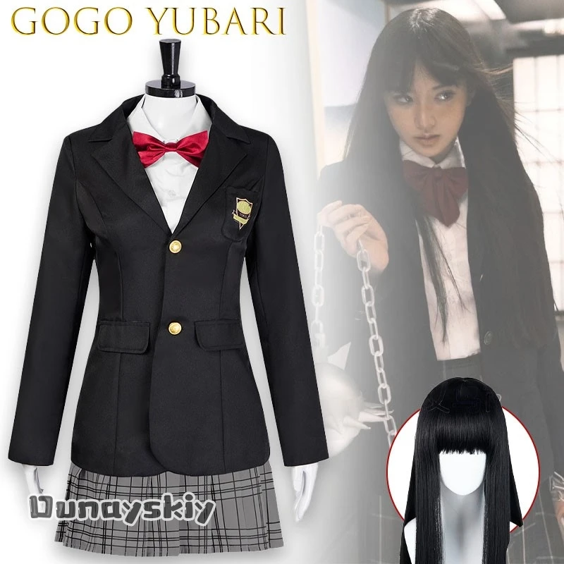 aBDSS*@Bill Gogo Yubari School Uniform Suit Cosplay Costume Anime Gothic Lolita Gothic Cat Hollow Bat Out Halter Neck Dark New view 2