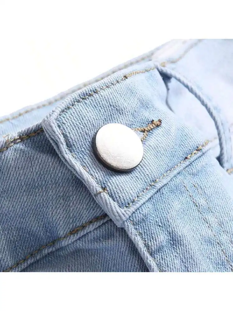 Jean slim décontracté pour hommes, style de rue américain, design simple et droit, jean délavé noir, adapté à un usage quotidien