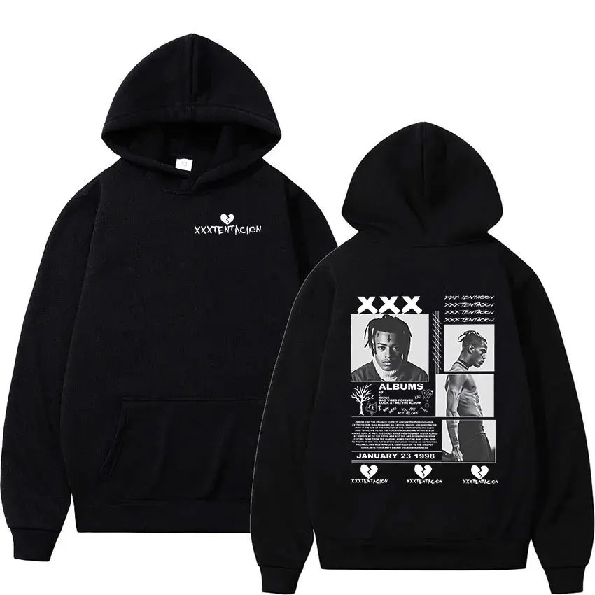 

Мужская толстовка с графическим принтом XXXTentacion Tour 2026, хип-хоп, готика, пуловер, свитшот с длинным рукавом, винтажный уличный стиль