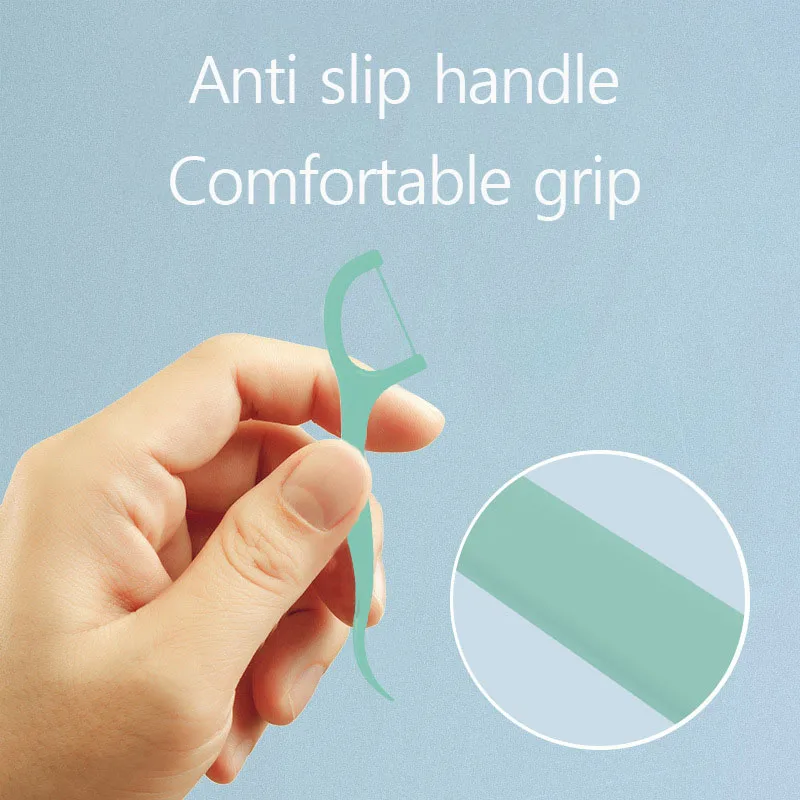 50 PC Ultra-fine Dental Flos Mint Flavored Dental Floss Sticks Disposable Adults Dental Floss High Tensile Strength Round Wire