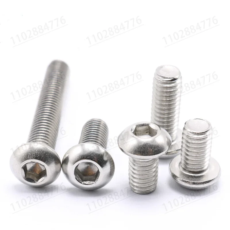 304 GB7380 A2-70 Stainless steel hexagon socket head bolts   ISO7380 Hexagon socket cheese head L=2-100mm M2 M2.5 M3~M12