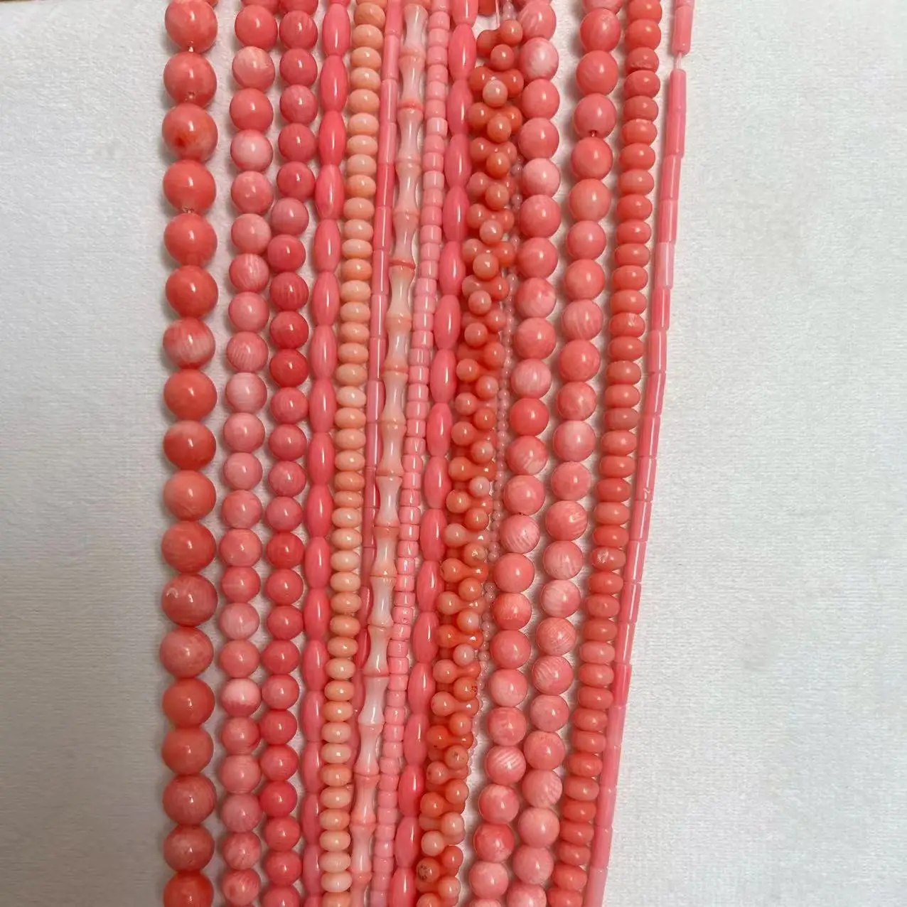 Fashion Mini Pink Natural Column Rice Sea Bamboo Coral Jewelry diy Making Wholesale Spacer Beads Strand  15\