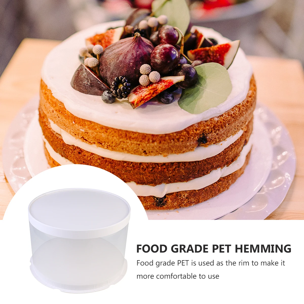 

1 pc Cake Packaging Box Baking Dessert Transport Eco Friendly Lightweight Plastic Paper Lid Boxes Wedding Celebration