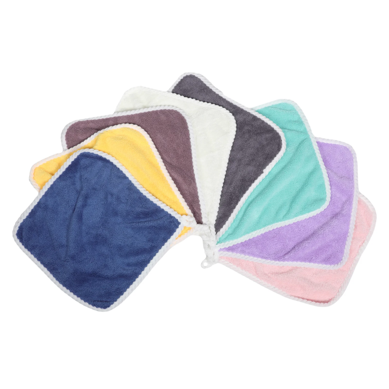 

8Pcs Flannel Washcloths Soft Absorbent Small Baby Face Towels Hanging Loop Newborn Kids Hand Towels Kitchen Bathroom