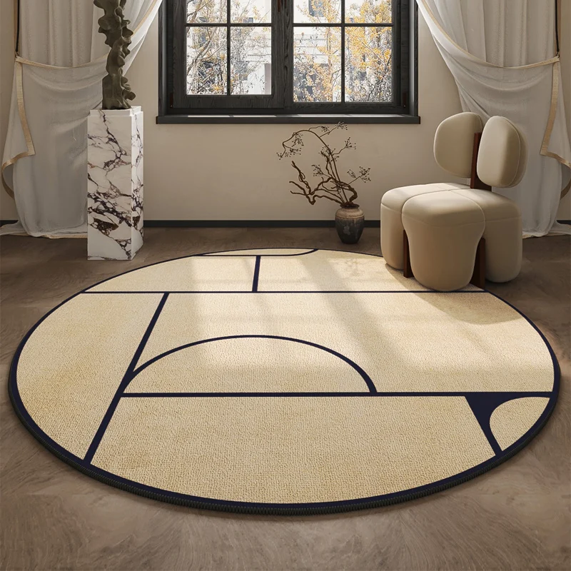 Wabi-sabi Wind Carpets for Living Room Light Luxury Bedroom Decor Round Carpet Home Anti-slip Floor Mat Fluffy Soft Bedside Rug