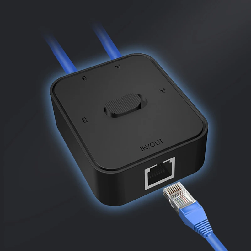 Commutateur de réseau RJ45 Gigabit à 2 ports, séparateur de réseau, prolongateur de câble, sélecteur de 1000mbps, connecteur adaptateur bidirectionnel sans alimentation