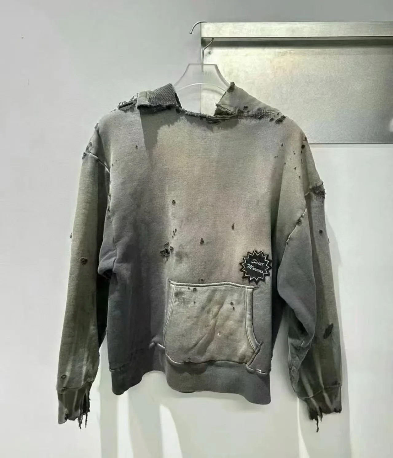 

Collaboration Edition SS24 Worn-In Hole Punch Hoodie ex Cotton Long Sve Sweatirt Youth Casual Wear Resistant Warm