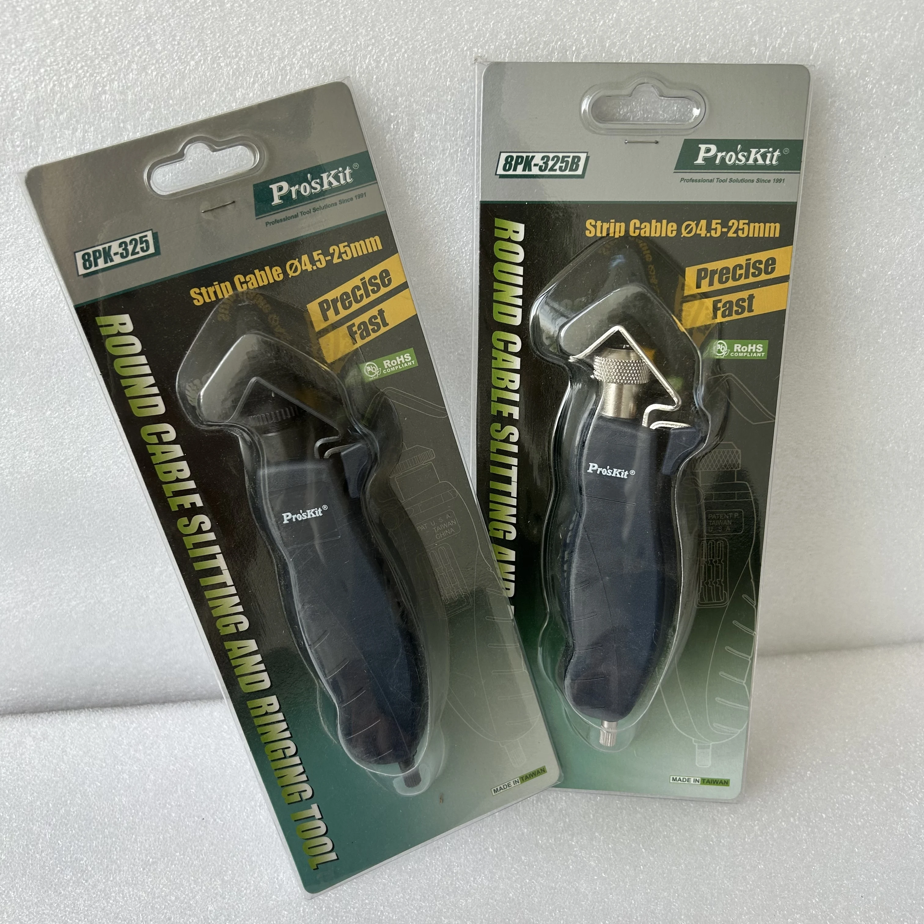 Pro'sKit 8PK‑325 8PK‑325B Round Cable Slitting Ringing Tool 4.5‑25mm Cable Jacket Stripper Slitter FTTH Fiber Optic Stripping
