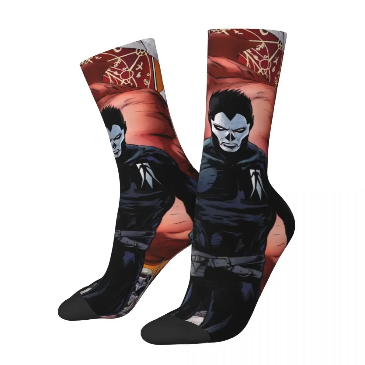 Funny Happy Men's Compression Socks Hellhole Shadowman Vintage Harajuku Valorant Street Style Novelty Casual Crew Crazy Sock