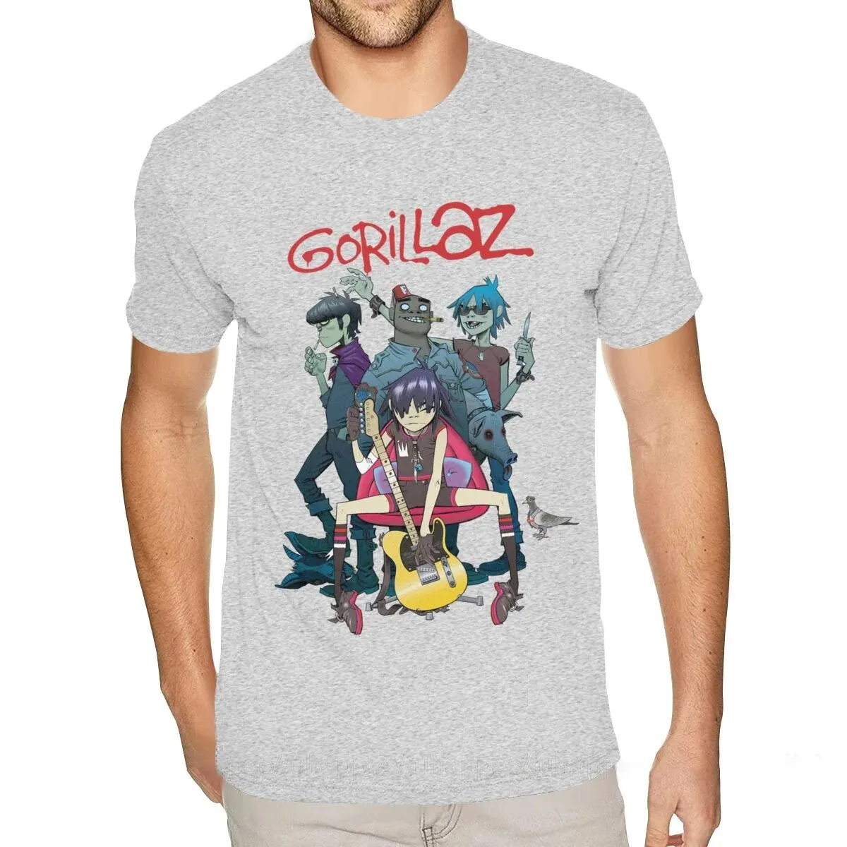 Rock Band Gorillaz Printed T-Shirts Men Women Fashion Short Sleeve Cotton T Shirt Streetwear Harajuku Unisex Tees Tops Clothing