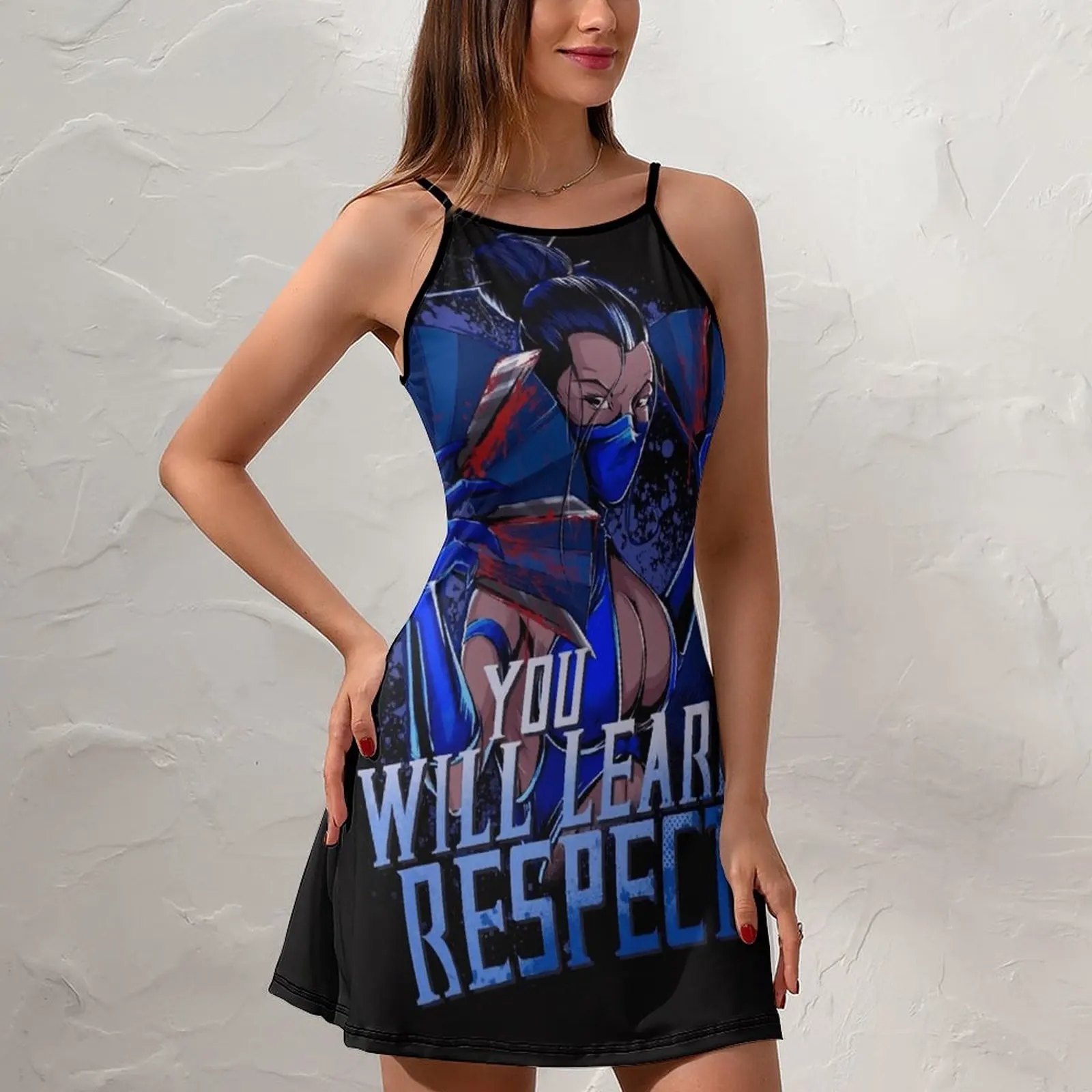 Kitana YOU WILL LEARN For Sale vestido de tirantes Premium para mujer, vestido Sexy para mujer, vestidos de cócteles gráficos de Humor