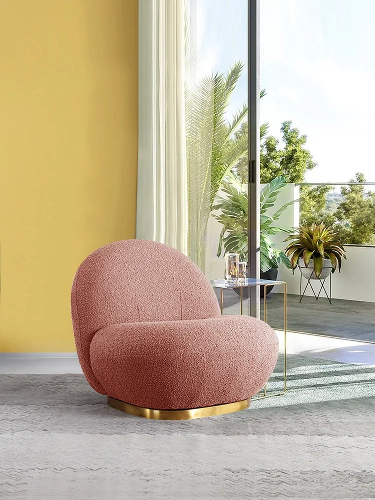 X13  Single Small Sofa Fabric Lazy   Apartment Lambswool