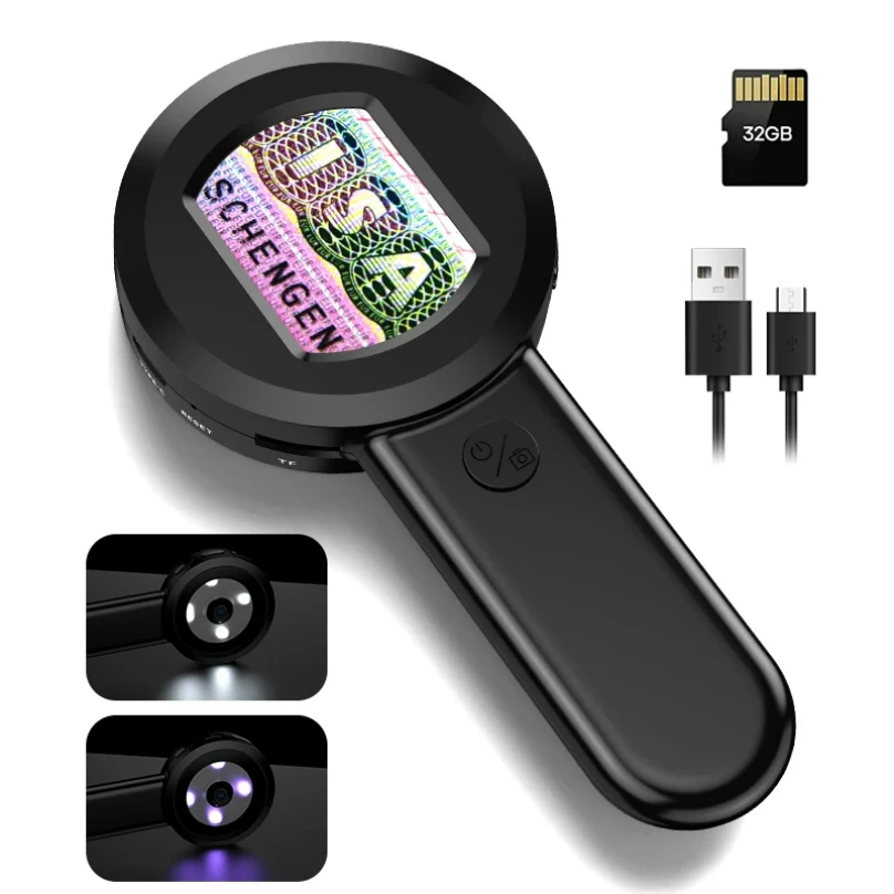 

XMSJ Digital Microscope 100X Zoom Magnifying Glass with Light Coin Magnifier with 2 Color Light Mode Windows/Mac Compatible