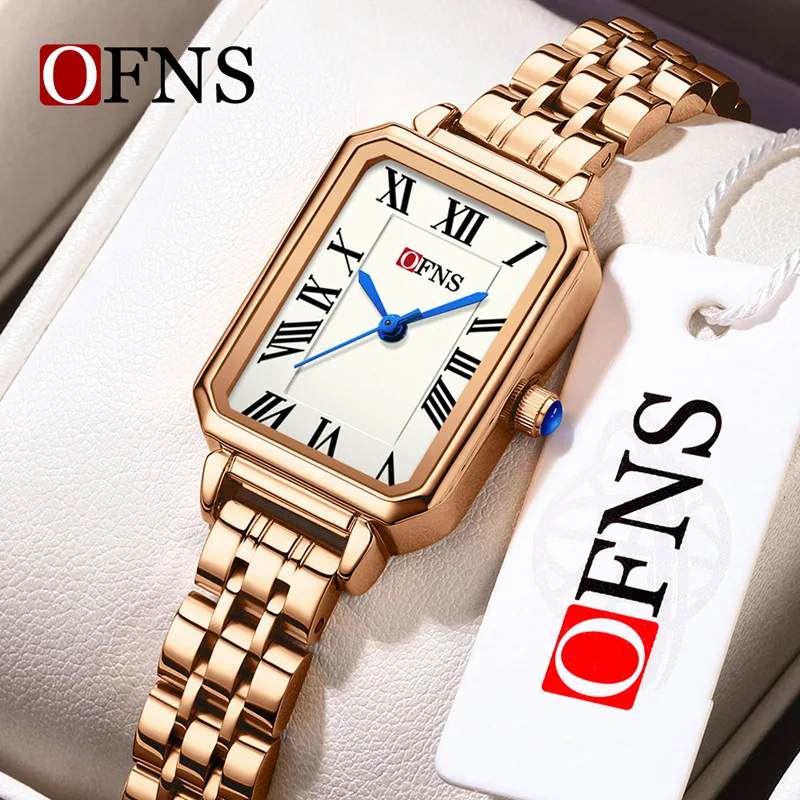 OFNS  Luxury Women's Business and Leisure Quartz Watch Simple Retro Fashion Simple Style Waterproof Quartz Women's Watch Gift