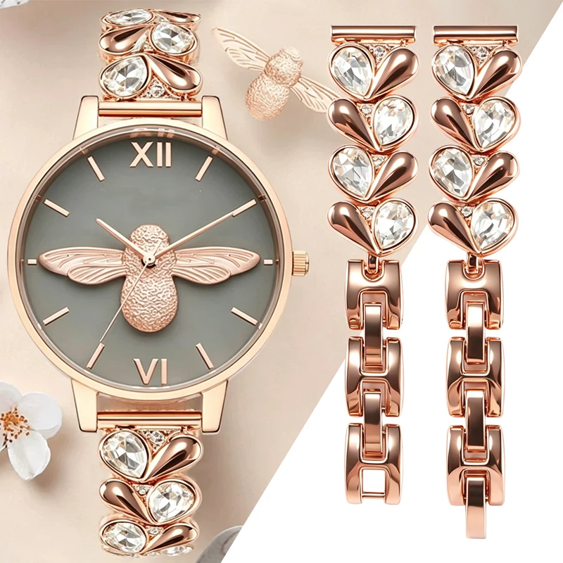 14MM Diamond-studded stainless steel watch strap for women by Olivia Burton - Little Bee series OBS113 OBS238 OBS281A watchband