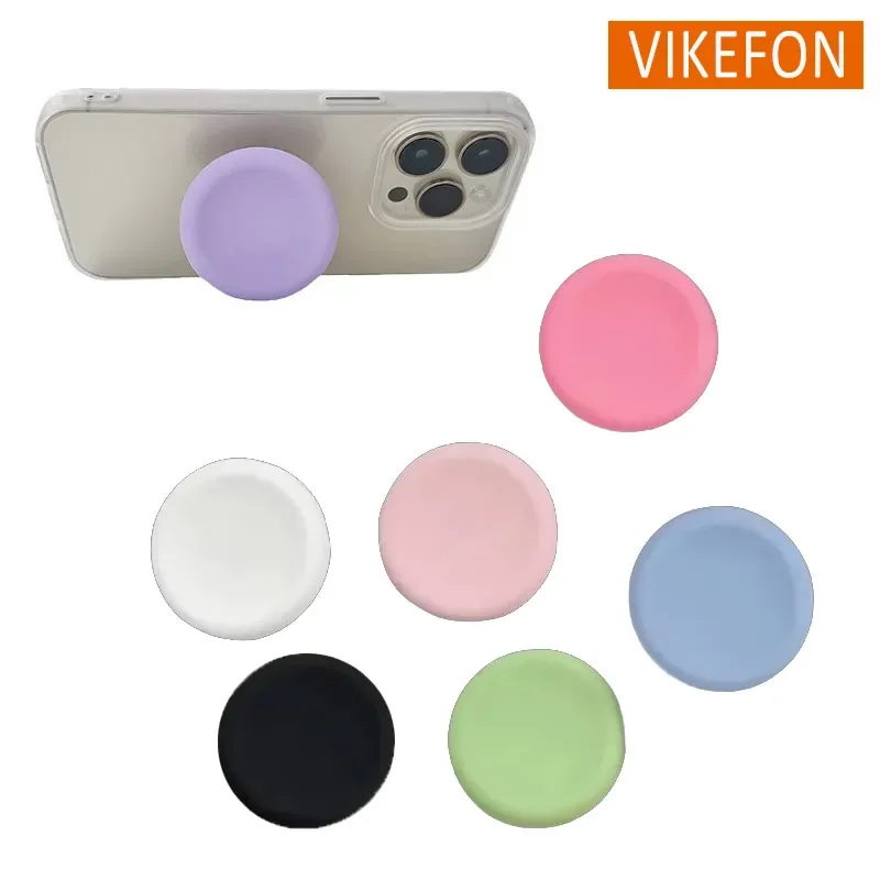 Macron Color Silicone Phone Back Adhesive Holder Portable Handheld Stand For iPhone Samsung Xiaomi Mini Desktop Cell Phone Mount