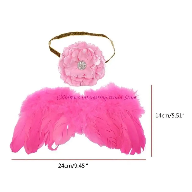 Đạo cụ chụp ảnh trẻ sơ sinh Wing & Headband chụp ảnh tắm quà 425F