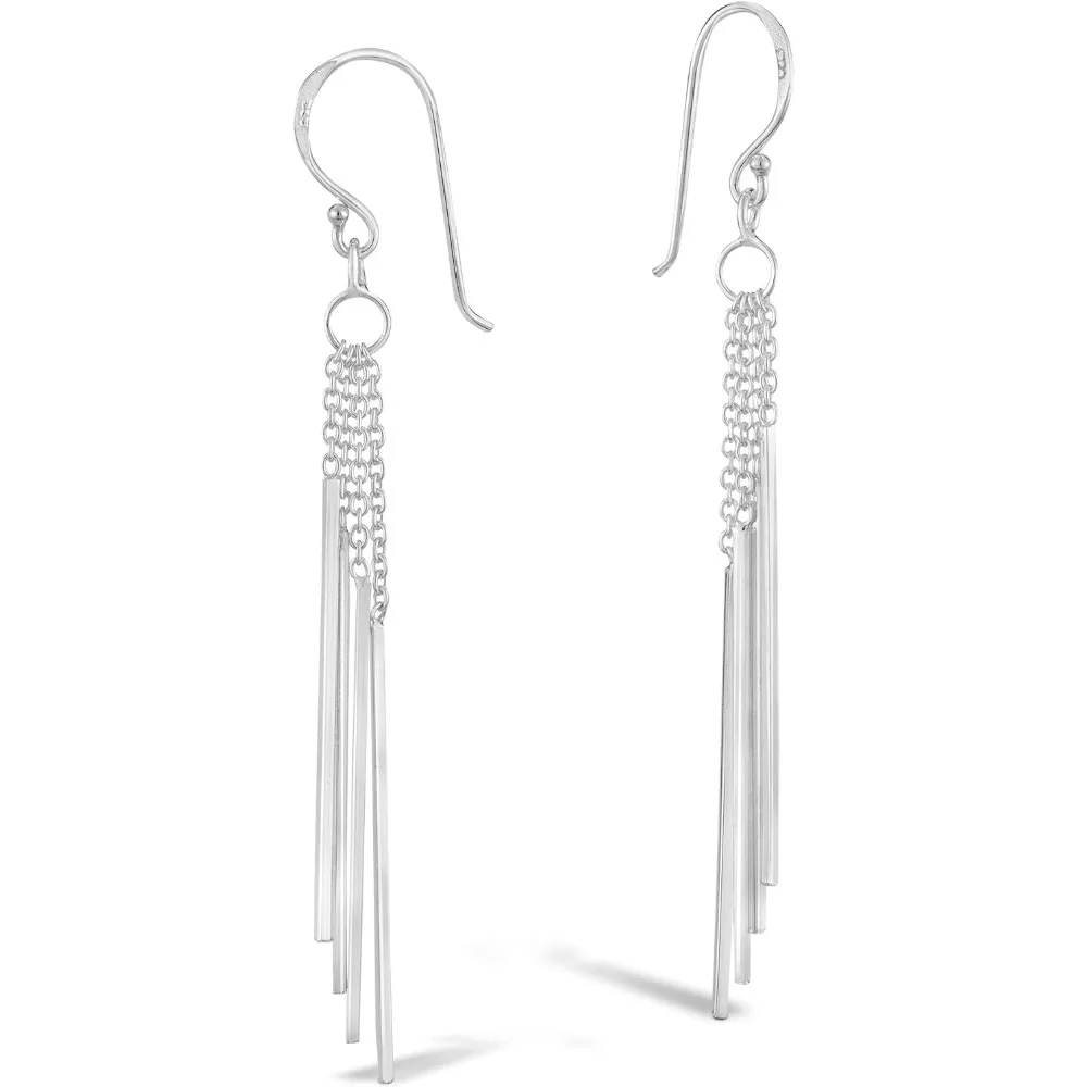 

Trendy Minimalist Sterling Silver Stick Drop Dangle Earrings for Women Summer Boho Chic Jewelry
