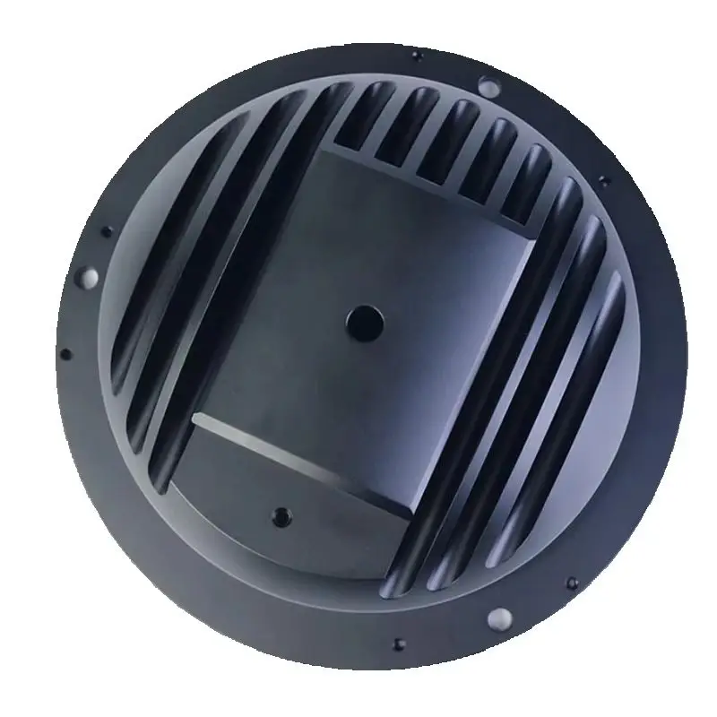 Custom CNC Turn-Milling Compound Aluminum Parts Anodized Heat Sink Base Electronic Apparatus Housing