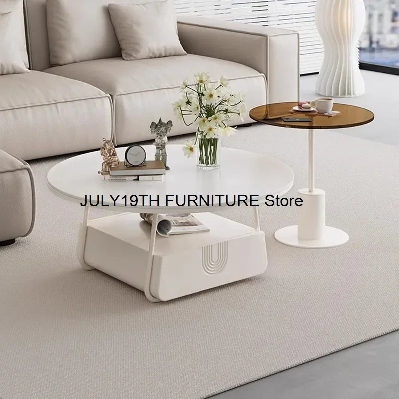 

Luxury Nordic Coffee Table Living Room Modern Aesthetic Drawers Side Table Space Saving Unique Mesa Auxiliar Home Furniture