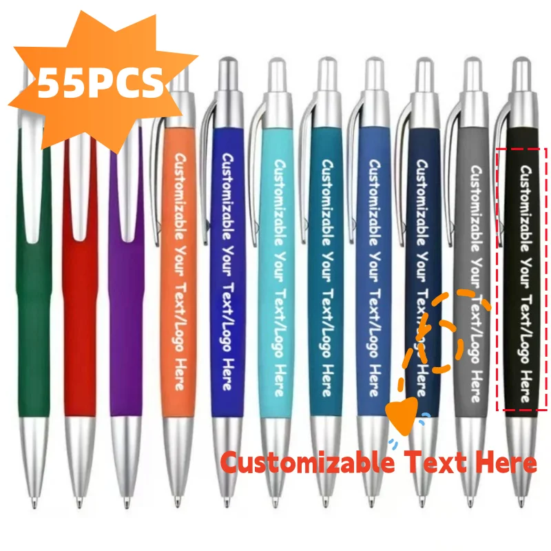 

55PCS Customizable Logo Ballpoint Pens for Advertising Corporate Gifts Hotel Conference Supplies Smooth Writing Pen Gifts