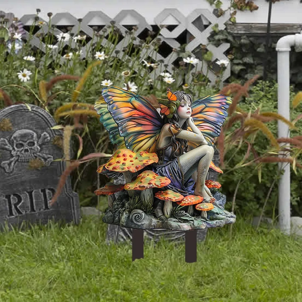 

Angel Wings 2D Acrylic Decorative Ground Pile Garden Lawn Props Ground Insertion Potted Plants Decorative Christmas Gift