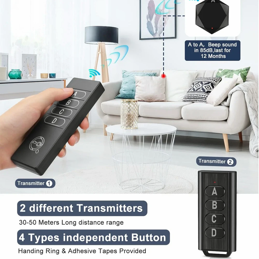 Hollarm Wireless Key Finder Remote Key Locator Phone Wallets Pet Tracker Wallet Tracker Anti-Lost Tags and Keychains 4 Receiver