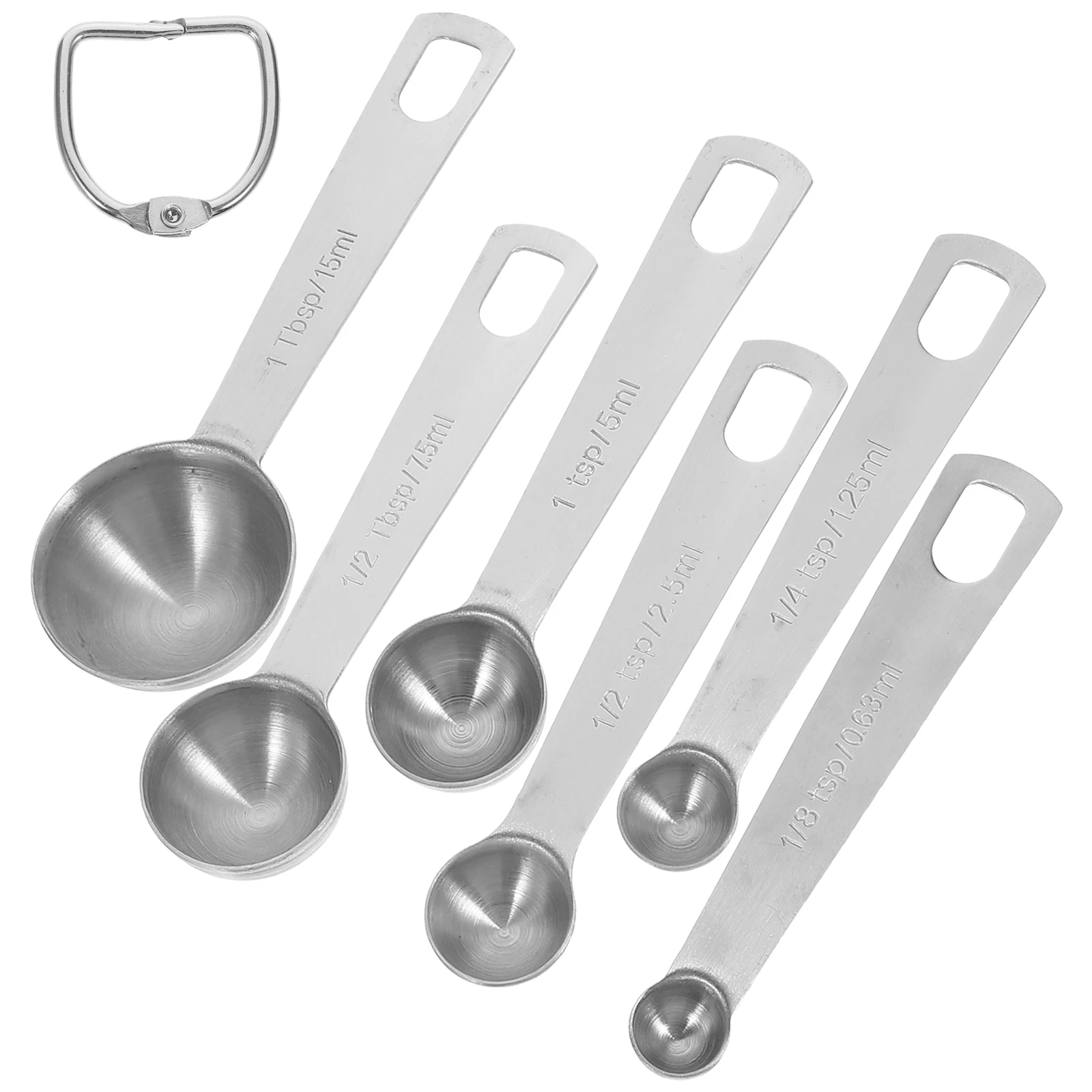 

6 Piece Measuring Cup Spoon Set Stainless Steel Coffee Tea Baking Small Scoops Canisters Smooth Non Scratch Home Professional