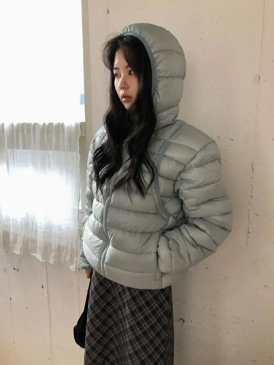 

Lightweight Loose Women's down Jaet Hooded Warm Simple ort Outerwear Dongda Gate Baby Sauce Casual Street Sle